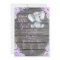 Elephant Girl Invitation, Floral rustic, purple