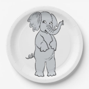 ELEPHANT GIRL PAPER PLATE