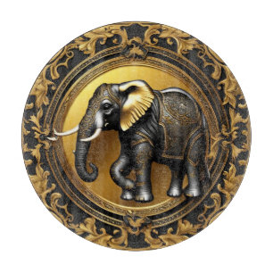 Elephant gold ornamental frame cutting board