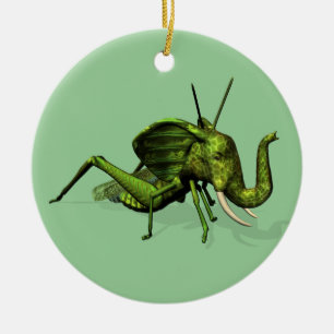 Elephant Grasshopper Crossbreed Ceramic Tree Decoration