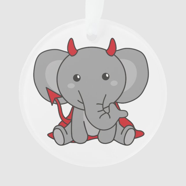 Elephant Halloween Cute Devil Kids Witches Costume Ornament (Front)