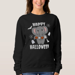 Elephant Happy Halloween Pumpkin Bat Costume Sweatshirt