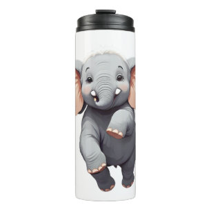 Elephant Happy Playful Fun Jumping In The Air Joy Thermal Tumbler