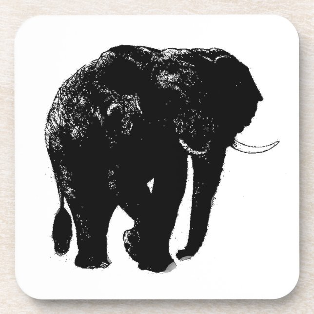 Elephant Hard plastic coaster (Front)