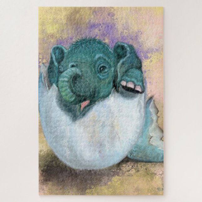 Elephant Hatching From Egg Jigsaw Puzzle (Vertical)