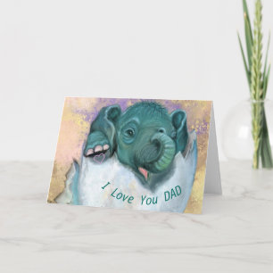 Elephant Hatching Funny Fathers's Day Card