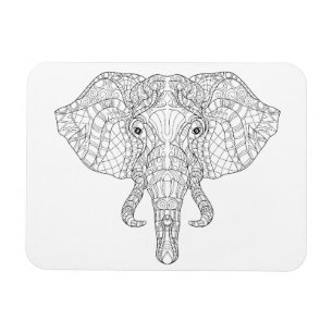Elephant Head Doodle 2 Magnet