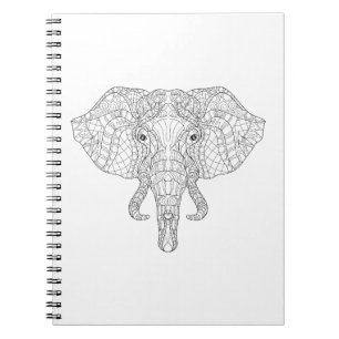 Elephant Head Doodle 2 Spiral Notebook