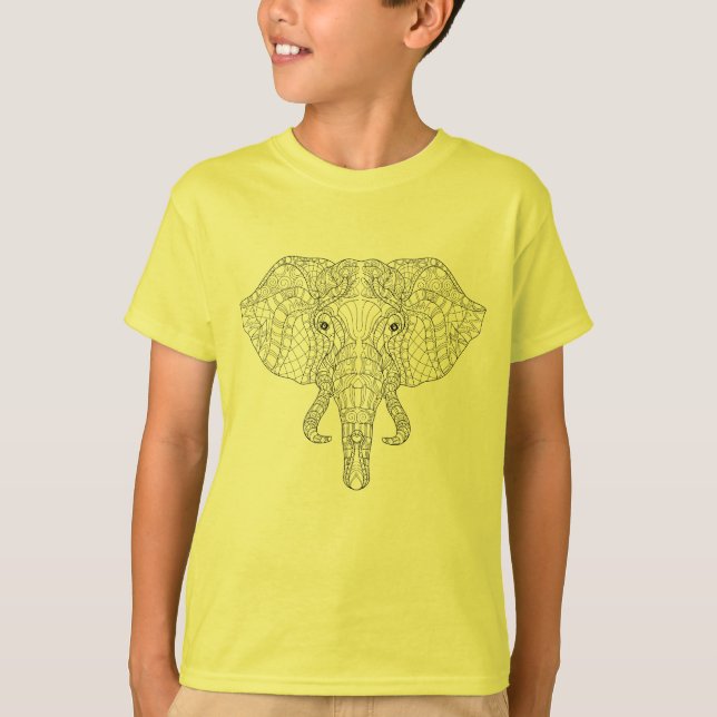 Elephant Head Doodle 2 T-Shirt (Front)