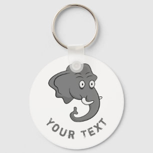 Elephant Head Key Ring