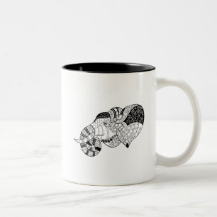 Elephant Head Zenstyle Doodle Two-Tone Coffee Mug