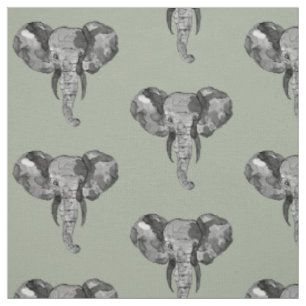 Elephant Heads Pattern Fabric
