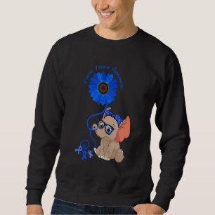 Elephant Heart Disease Awareness Red Ribbon Glasse Sweatshirt