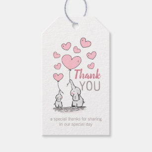 Elephant Hearts Baby Shower Thank You Favor Gift Tags