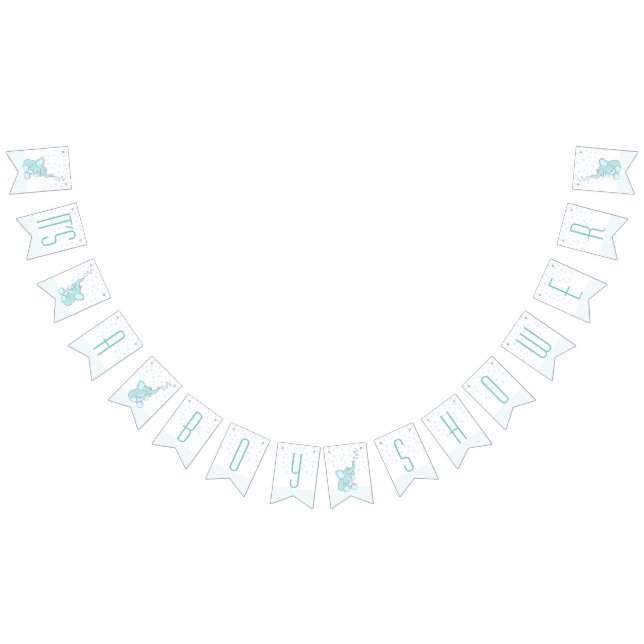 Elephant hearts It's a boys baby shower Bunting (All)