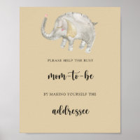 Elephant - Help the Busy Mum-to-Be Poster