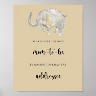 Elephant - Help the Busy Mum-to-Be Poster