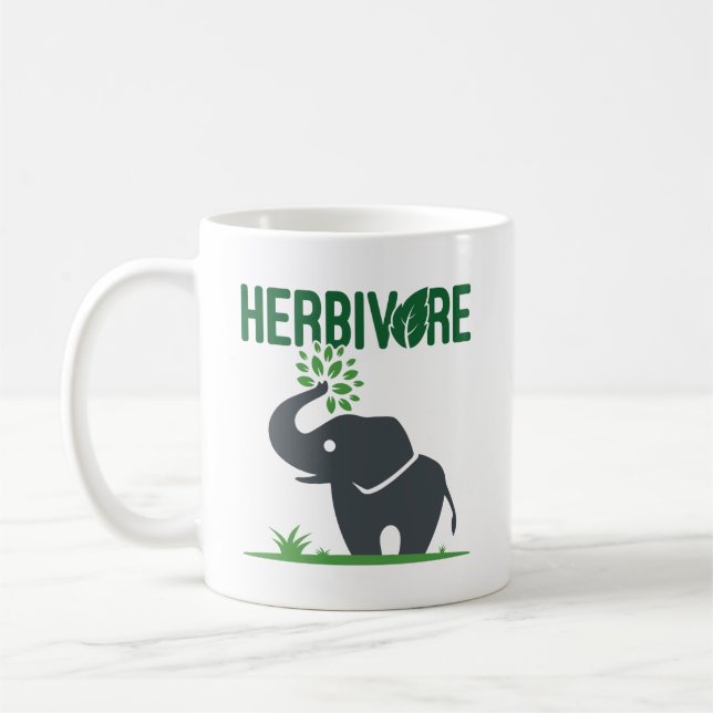 Elephant Herbivore Plant Eating Coffee Mug (Left)
