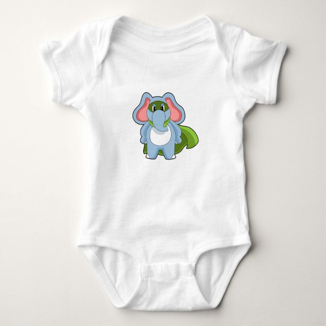 Elephant Hero Baby Bodysuit (Front)
