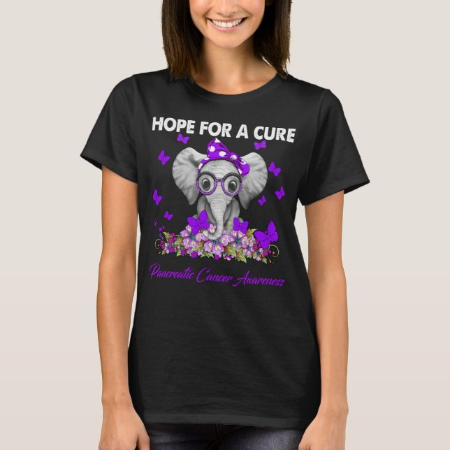 Elephant Hope For A Cure Pancreatic Cancer Awarene T-Shirt (Front)