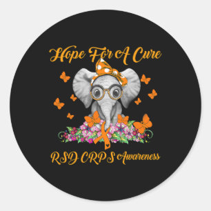 Elephant Hope For A Cure RSD CRPS Awareness Classic Round Sticker