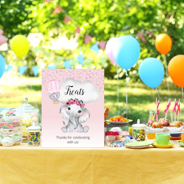 Elephant Hot Air Balloon Baby Shower Treats Sign (Creator Uploaded)