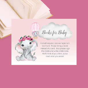Elephant Hot Air Balloon Books for Baby Enclosure Card