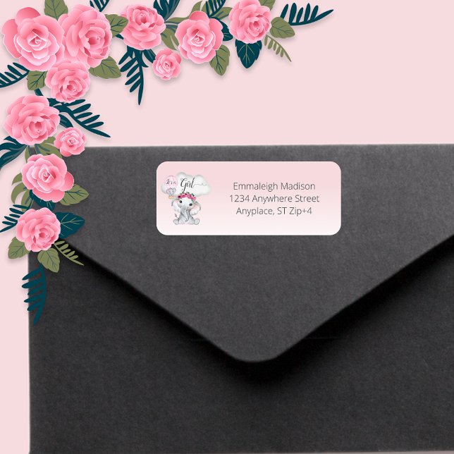 Elephant HotAir Balloon Baby Shower Return Address (Creator Uploaded)
