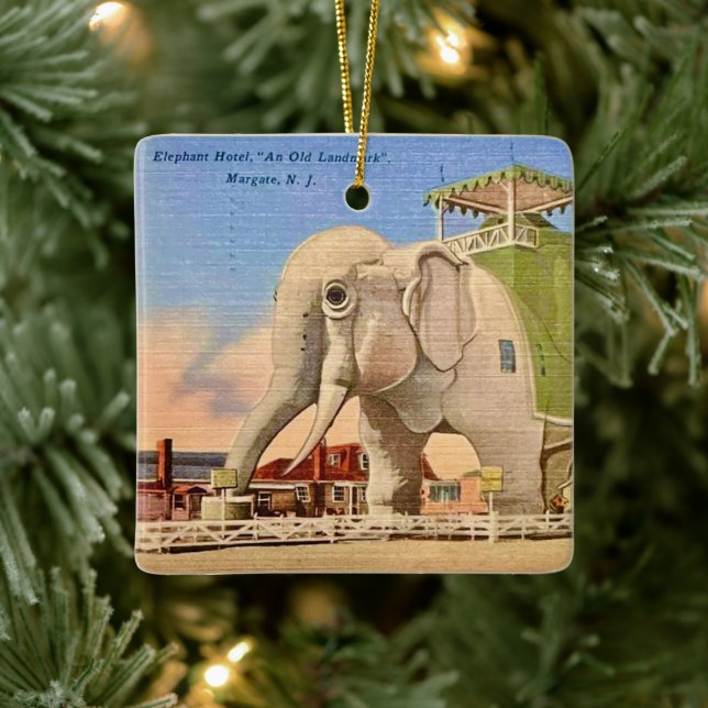  Elephant Hotel  Ceramic Ornament (Tree)