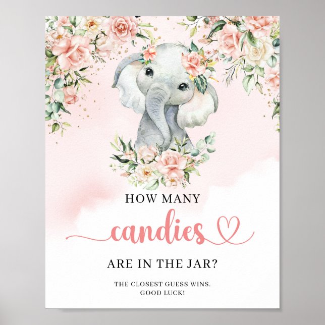 Elephant How Many Candies Are In The Jar game Poster (Front)