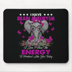 Elephant I Have Brain Aneurysm Awareness Gifts Mouse Pad