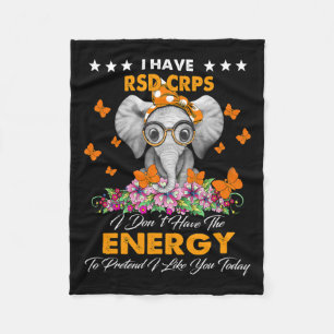 Elephant I Have Rsd Crps Awareness Gifts Fleece Blanket