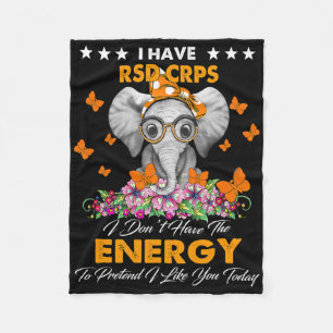Elephant I Have Rsd Crps Awareness Gifts  Fleece Blanket