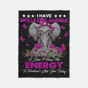 Elephant I Have Sickle Cell Anaemia Awareness Gift Fleece Blanket