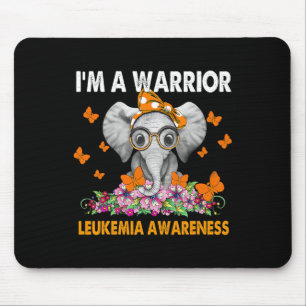 Elephant I’m A Warrior Leukaemia Awareness Mouse Pad