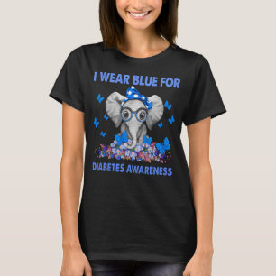 Elephant I Wear Blue For DIABETES AWARENESS T-Shirt