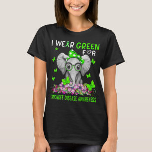 Elephant I Wear Green For Sandhoff Disease T-Shirt