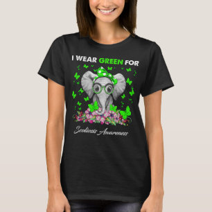 Elephant I Wear Green For Scoliosis Awareness T-Shirt
