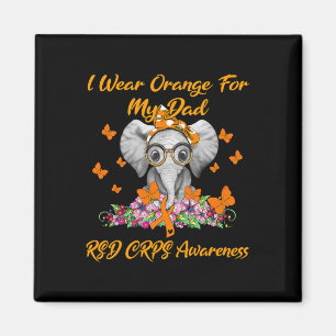 Elephant I Wear Orange For My Dad Rsd Crps Awarene Magnet