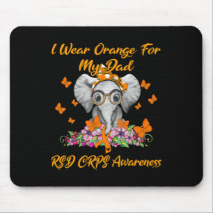 Elephant I Wear Orange For My Dad RSD CRPS Awarene Mouse Pad