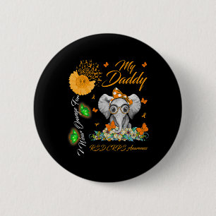Elephant I Wear Orange For My Daddy Rsd Crps Aware 6 Cm Round Badge