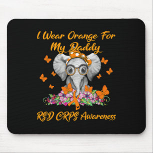 Elephant I Wear Orange For My Daddy Rsd Crps Aware Mouse Pad