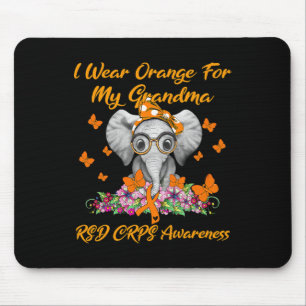 Elephant I Wear Orange For My Grandma Rsd Crps Awa Mouse Pad