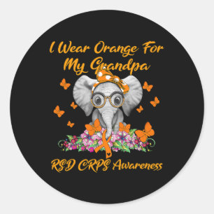 Elephant I Wear Orange For My Grandpa Rsd Crps Awa Classic Round Sticker
