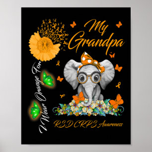 Elephant I Wear Orange For My Grandpa RSD CRPS Awa Poster