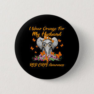 Elephant I Wear Orange For My Husband Rsd Crps Awa 6 Cm Round Badge
