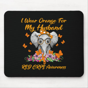 Elephant I Wear Orange For My Husband Rsd Crps Awa Mouse Pad