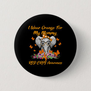 Elephant I Wear Orange For My Mummy Rsd Crps Aware 6 Cm Round Badge