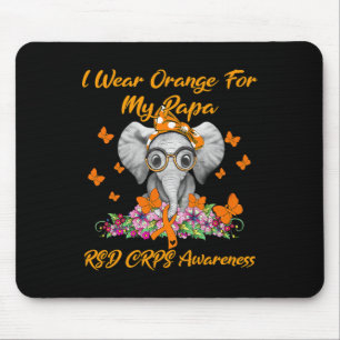 Elephant I Wear Orange For My Papa Rsd Crps Awaren Mouse Pad