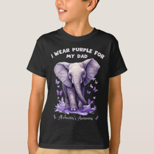 Elephant I Wear Purple For My Dad Heimerheimer's A T-Shirt